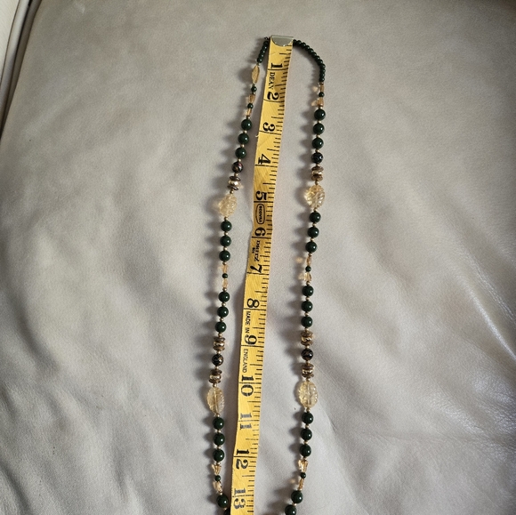 Suzette Necklace Beaded Green Enamel Vintage Beads - Picture 12 of 16